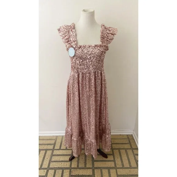 NWT Hill House Ellie Nap Rose Gold Sequin Dress Collector's Edition - Picture 1 of 9
